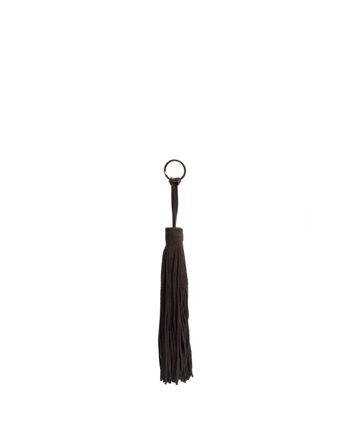 Anonymous Copenhagen Langley Fringe Keyring Calf Suede Coffee Brown