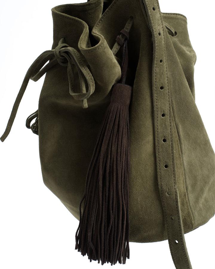 Anonymous Copenhagen Langley Fringe Keyring Calf Suede Coffee Brown