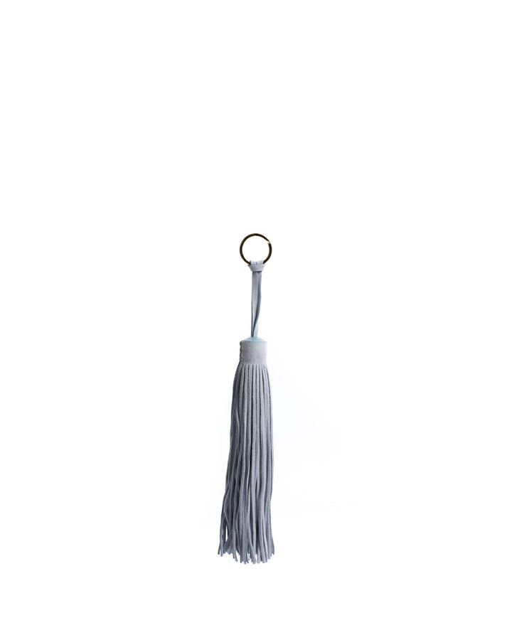 Anonymous Copenhagen Langley Fringe Keyring Calf Suede Lichen Blue