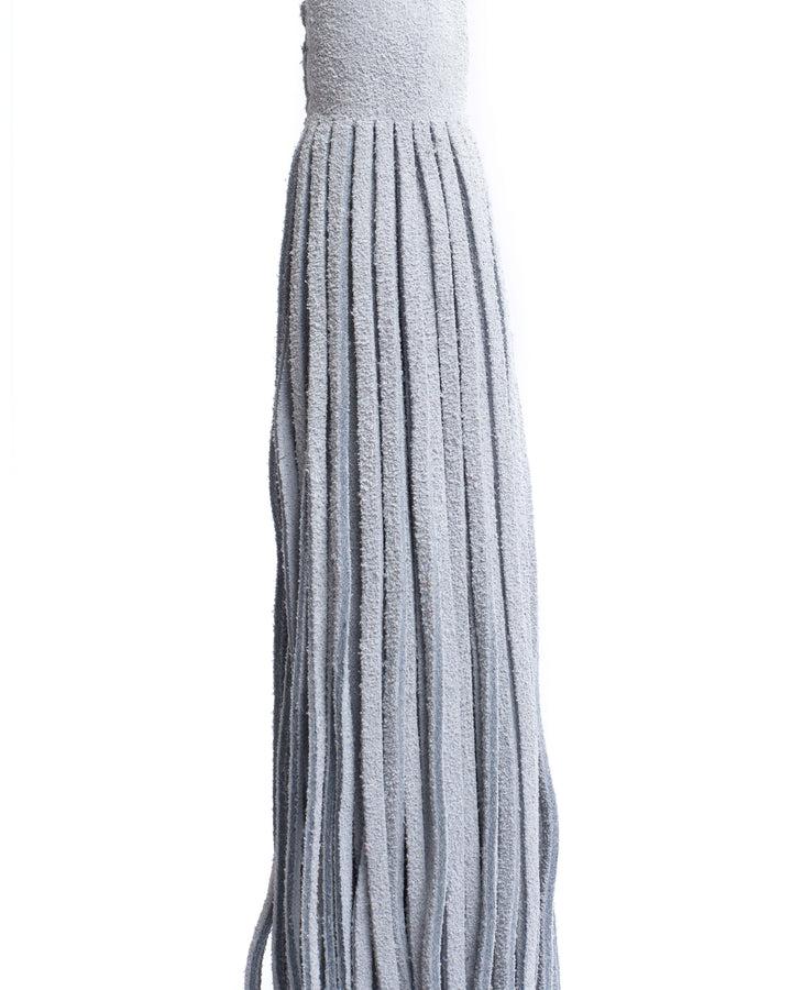 Anonymous Copenhagen Langley Fringe Keyring Calf Suede Lichen Blue