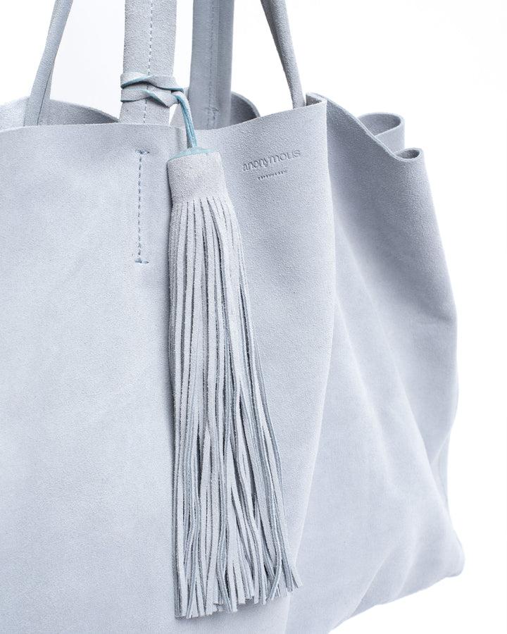 Anonymous Copenhagen Langley Fringe Keyring Calf Suede Lichen Blue