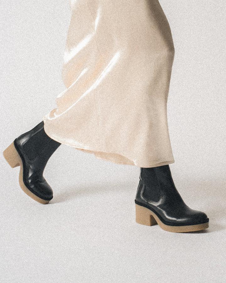 Anonymous Copenhagen Laurell 65 Platform Soft Calf U0026 Sole Black U0026 Natural