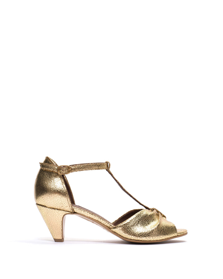 anonymous copenhagen Linette 50 stiletto Crackled metallic goat Gold