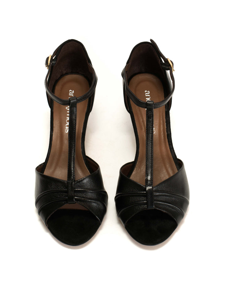 Anonymous Copenhagen Linette 50 Stiletto Shiny Lamb Black