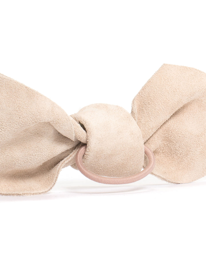 Anonymous Copenhagen Linnie Hair Elastic Grand Bow Calf Suede Vanilla Cream