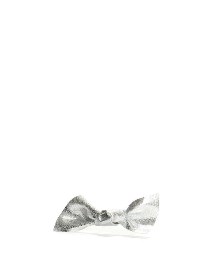 anonymous copenhagen Linnie hair elastic grand bow Crackled metallic goat Silver