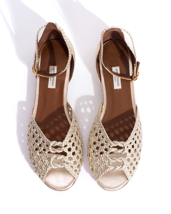 Anonymous Copenhagen Lucy 10 Hand-braided Leather Champagne