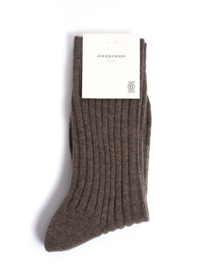 Anonymous Copenhagen Magdai Cashmere Socks 100% Cashmere (socks) Dark Taupe