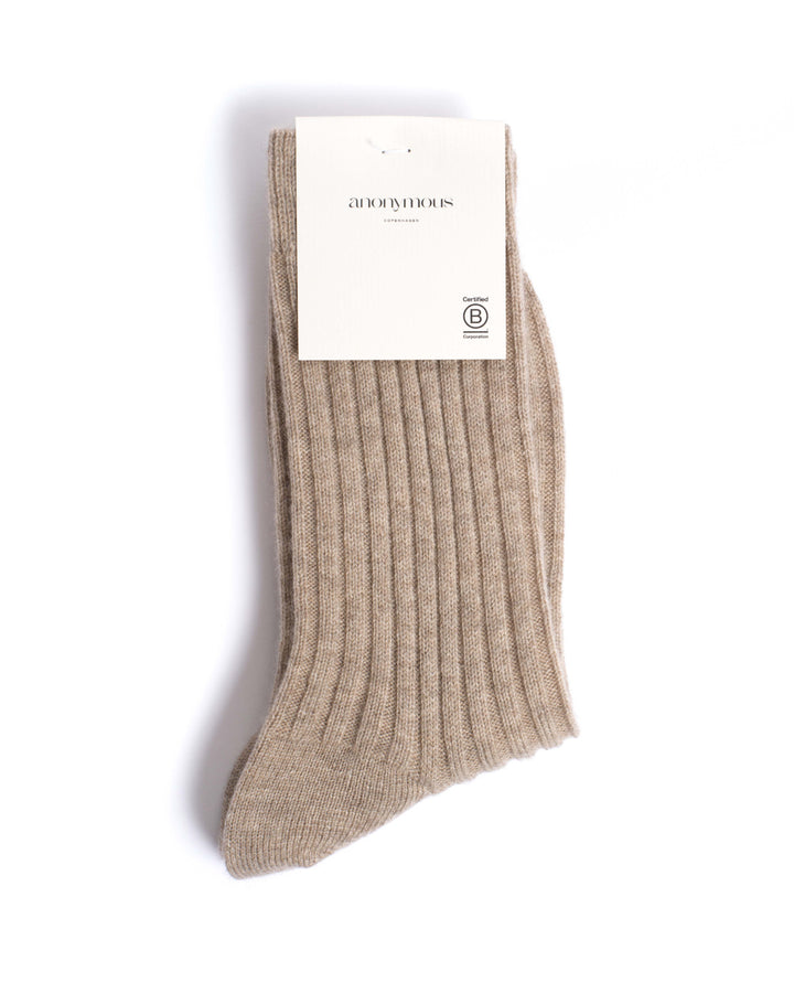 Anonymous Copenhagen Magdai Cashmere Socks 100% Cashmere (socks) Light Taupe