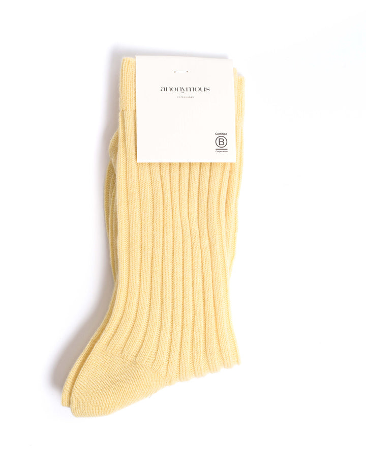 Anonymous Copenhagen Magdai Cashmere Socks 100% Cashmere (socks) Pineapple Ice