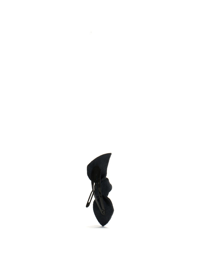 Anonymous Copenhagen Nabie Hair Clip Petite Bow Calf Suede Black
