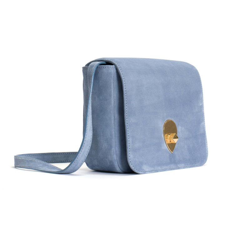 Anonymous Copenhagen Nielle Petite Crossover Bag Calf Suede Lichen Blue
