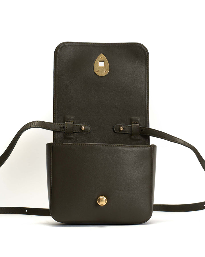 Anonymous Copenhagen Nielle Petite Crossover Bag Shiny Lamb Moss Green