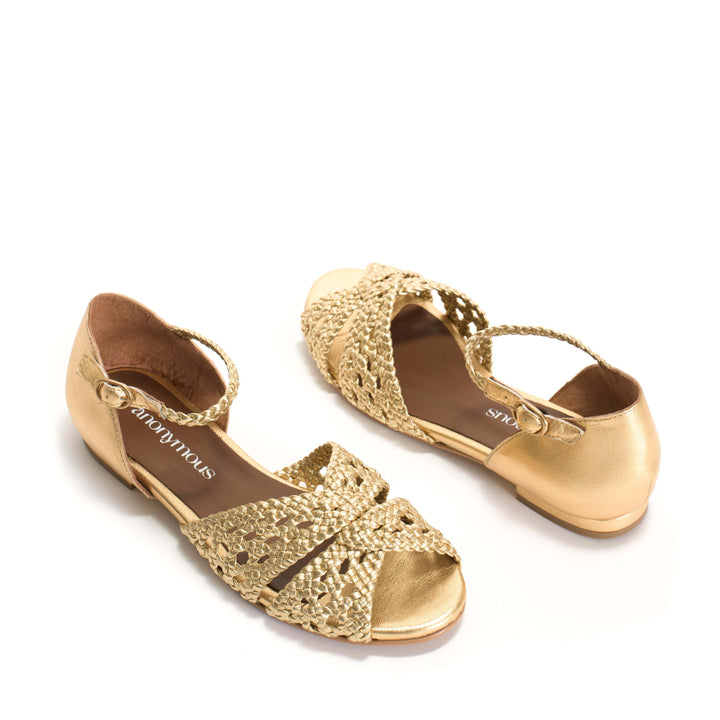 Anonymous Copenhagen Olina 20 Hand-braided Leather Gold