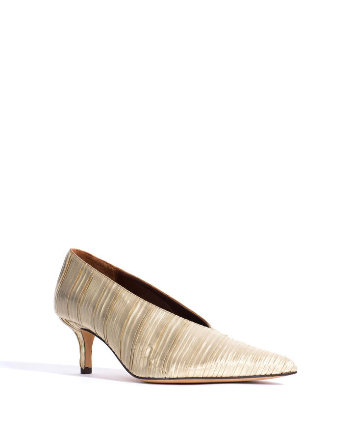 Anonymous Copenhagen Phia 55 Pin Pleated Satin Champagne