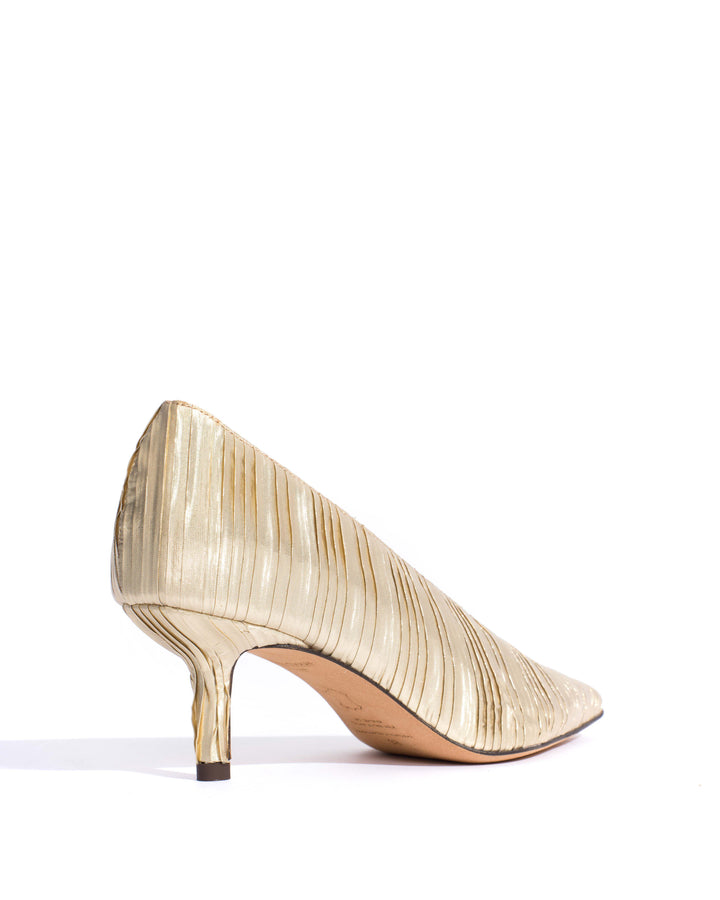 Anonymous Copenhagen Phia 55 Pin Pleated Satin Champagne