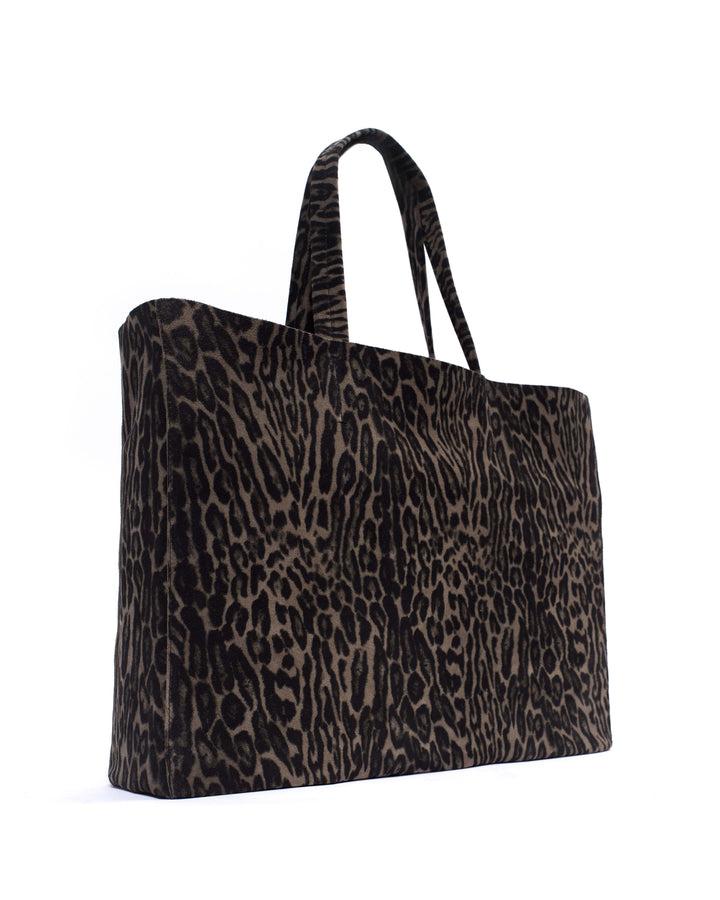 Anonymous Copenhagen Ruba Shopper Calf Suede Print Snow Leopard