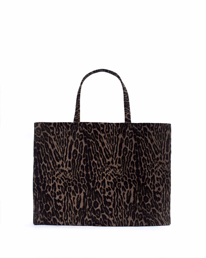 anonymous copenhagen Ruba shopper Calf suede print Snow leopard