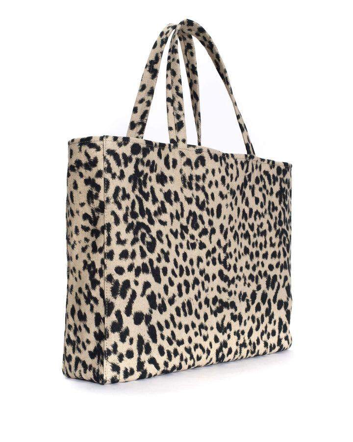 Anonymous Copenhagen Ruba Shopper Natural Cotton-linen Leopard