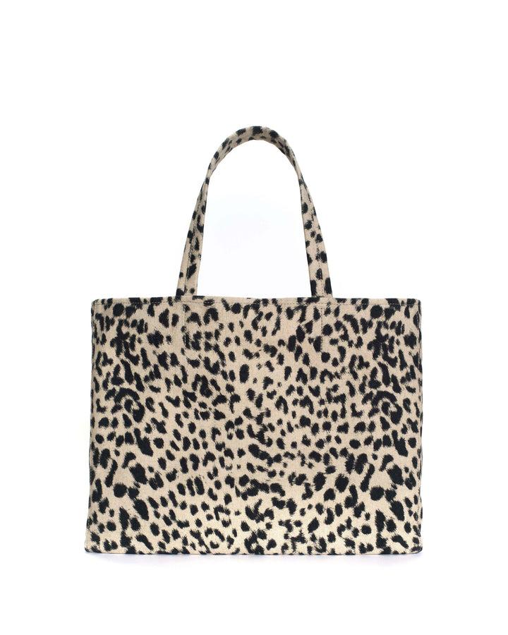 anonymous copenhagen Ruba shopper Natural cotton-linen Leopard