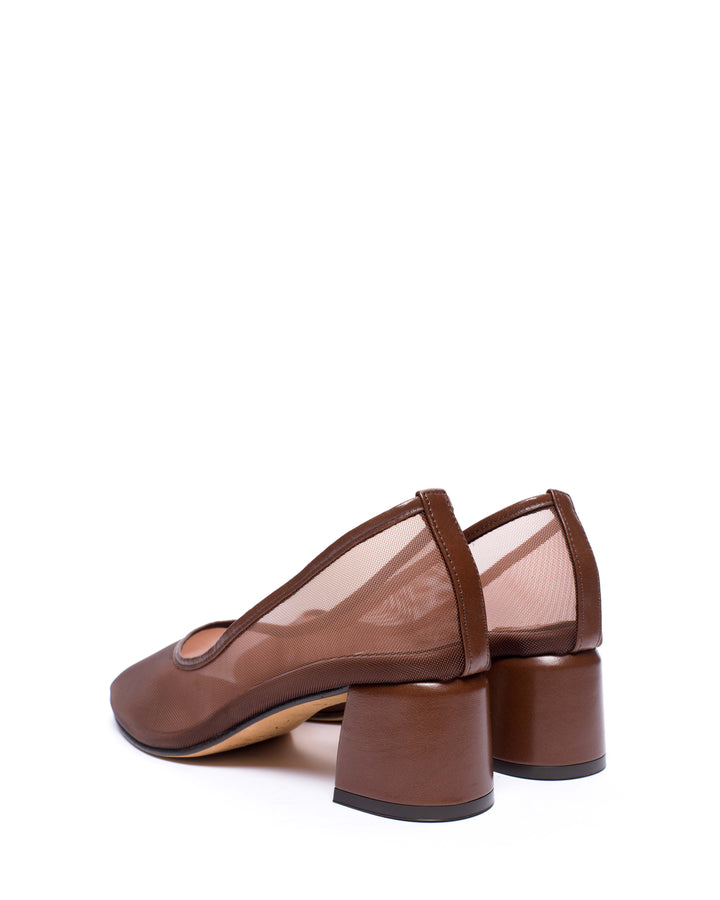 Anonymous Copenhagen Sacha 40 Mesh Shiny Lamb U0026 Mesh Chocolate