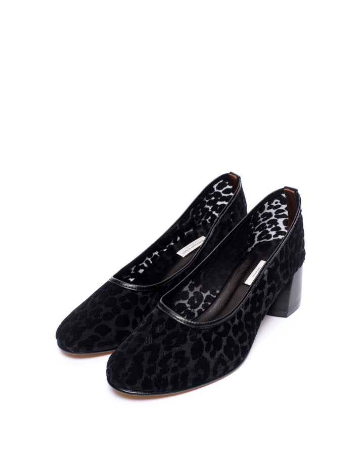 Anonymous Copenhagen Sacha 40 Mesh Shiny Lamb U0026 Mesh Velvet Leopard Black