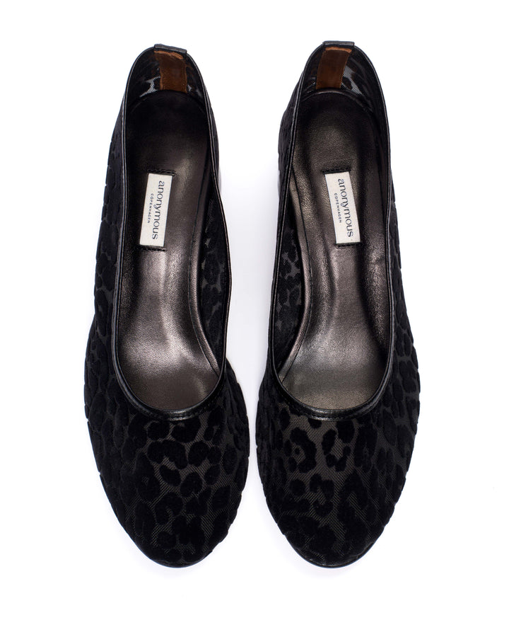 Anonymous Copenhagen Sacha 40 Mesh Shiny Lamb U0026 Mesh Velvet Leopard Black