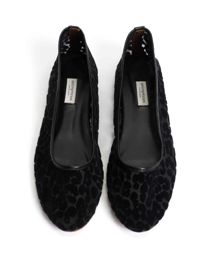 Anonymous Copenhagen Sacha Mesh Shiny Lamb U0026 Mesh Velvet Leopard Black