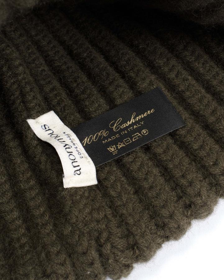 Anonymous Copenhagen Sandra Beanie 100% Cashmere Olive Green