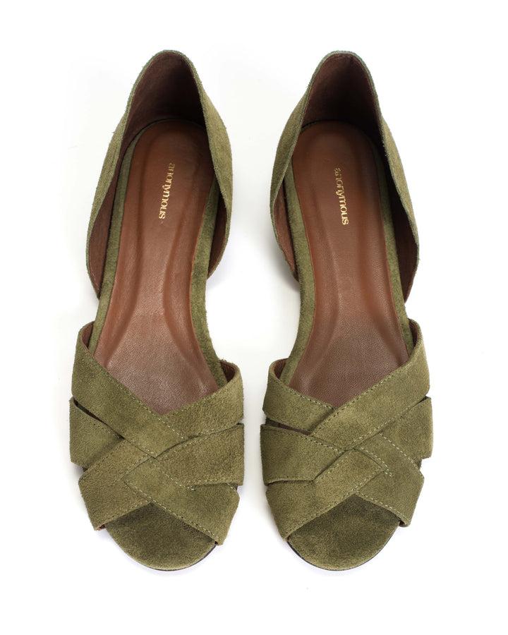 Anonymous Copenhagen Sanni 20 Calf Suede Olive Green