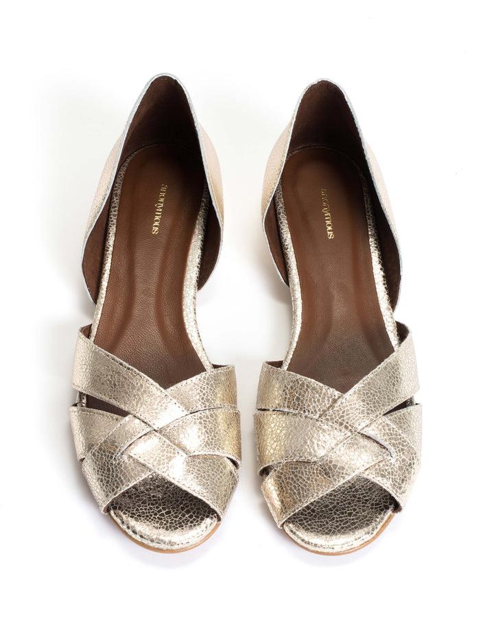 Anonymous Copenhagen Sanni 20 Crackled Metallic Goat Champagne