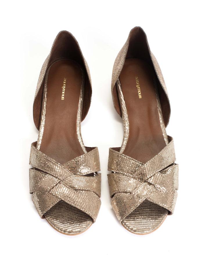 Anonymous Copenhagen Sanni 20 Lizard Metallic Goat Vintage Champagne