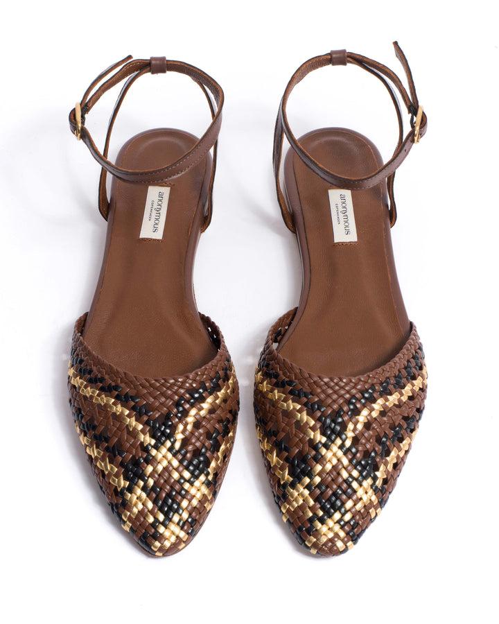 Anonymous Copenhagen Senara 10 Hand-braided Leather Chocolate Mix