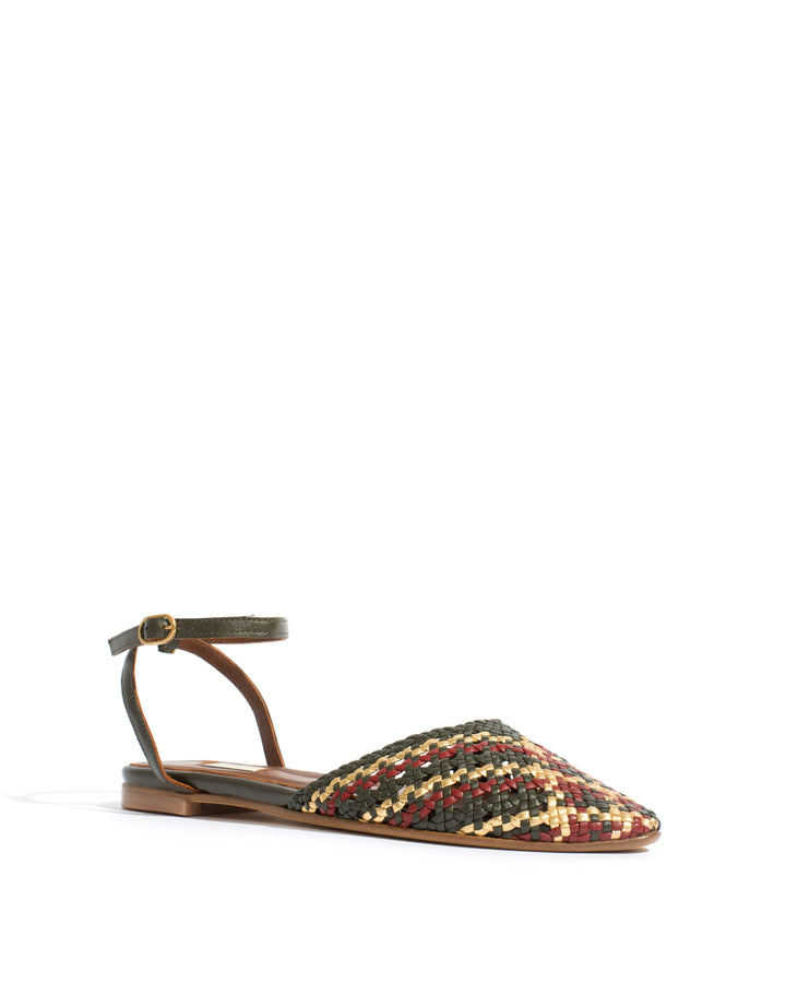 Anonymous Copenhagen Senara 10 Hand-braided Leather Moss Green Mix