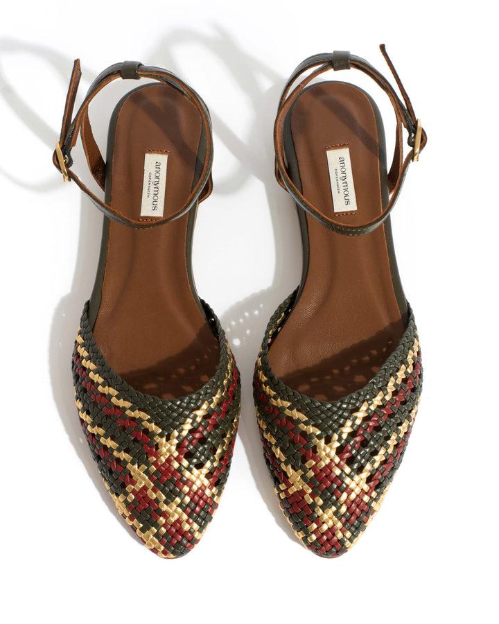 Anonymous Copenhagen Senara 10 Hand-braided Leather Moss Green Mix