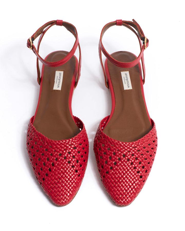 Anonymous Copenhagen Senara 10 Hand-braided Leather Ruby Red