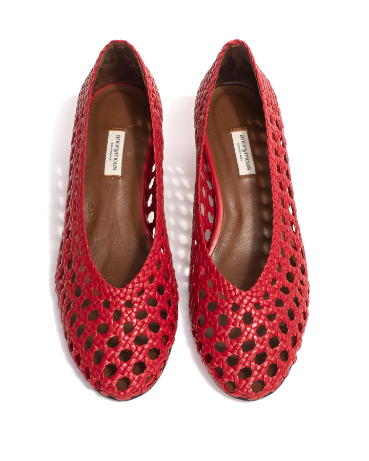 Anonymous Copenhagen Sessi 40 Hand-braided Leather Ruby Red