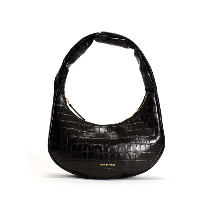 anonymous copenhagen Shane petite pillow bag Croco calf Black