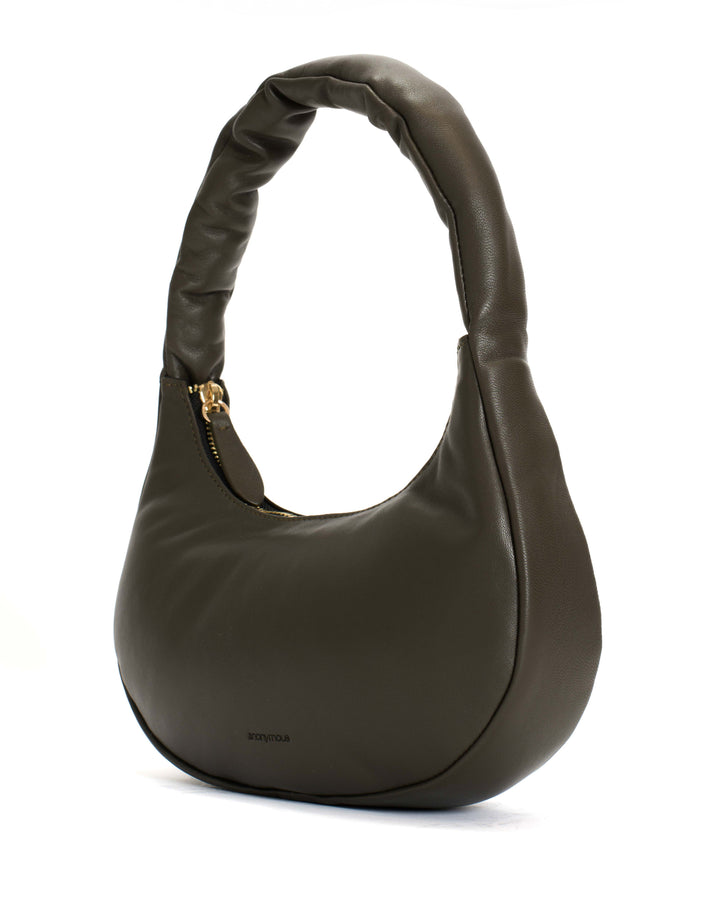 Anonymous Copenhagen Shane Petite Pillow Bag Shiny Lamb Olive Green