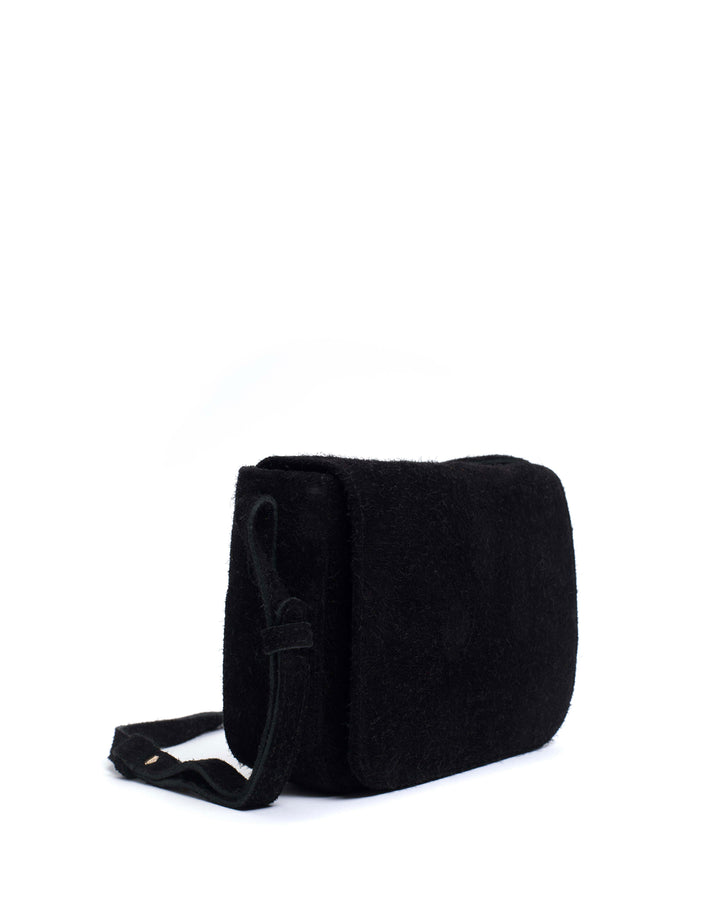 Anonymous Copenhagen Sicha Crossover Bag Plushed Calf Suede Black