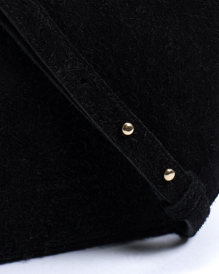 Anonymous Copenhagen Sicha Crossover Bag Plushed Calf Suede Black