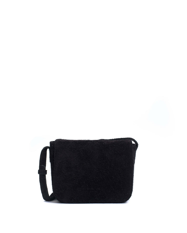 anonymous copenhagen Sicha crossover bag Plushed calf suede Black