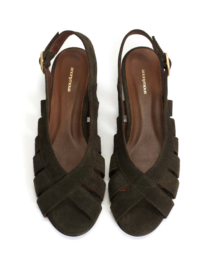 Anonymous Copenhagen Sophie 20 Calf Suede Moss Green