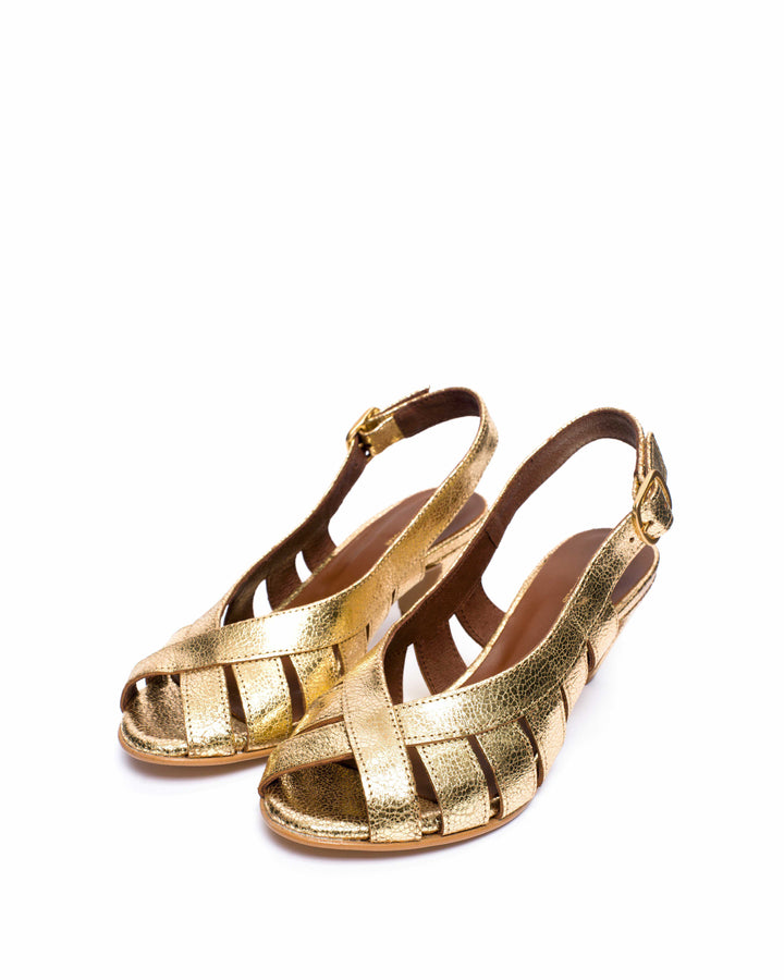 Anonymous Copenhagen Sophie 50 Stiletto Crackled Metallic Goat Gold