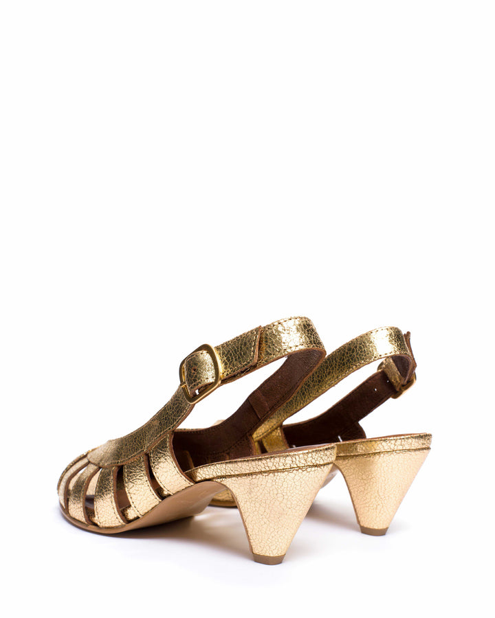 Anonymous Copenhagen Sophie 50 Stiletto Crackled Metallic Goat Gold