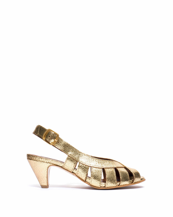 anonymous copenhagen Sophie 50 stiletto Crackled metallic goat Gold