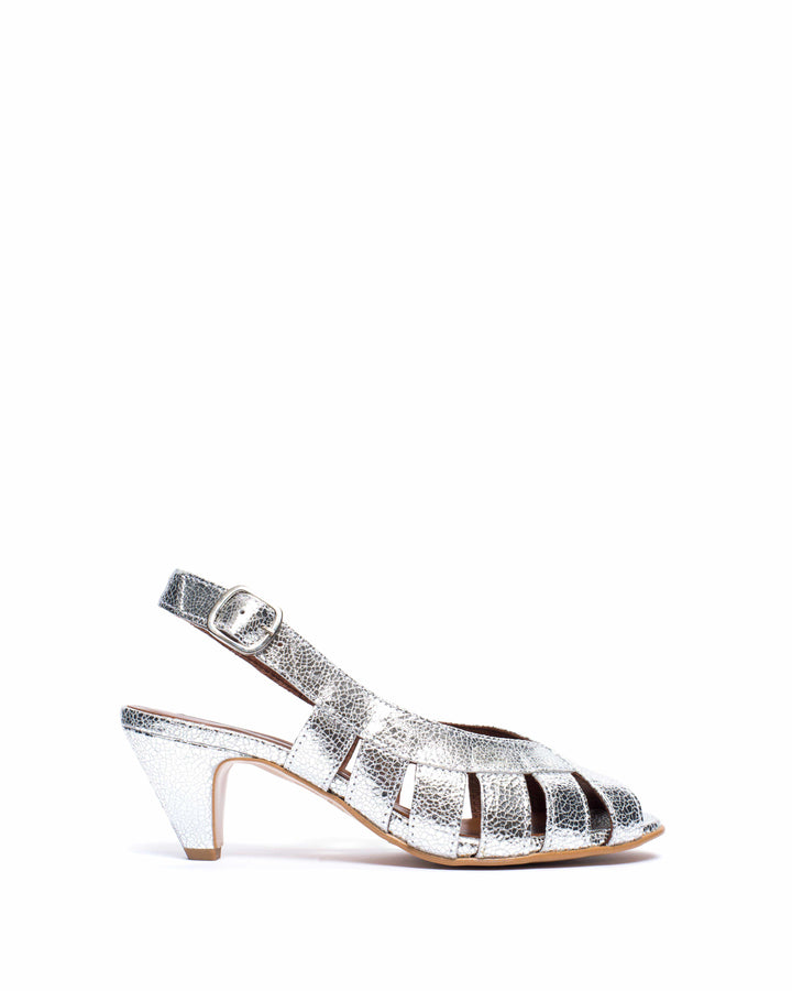 anonymous copenhagen Sophie 50 stiletto Crackled metallic goat Silver