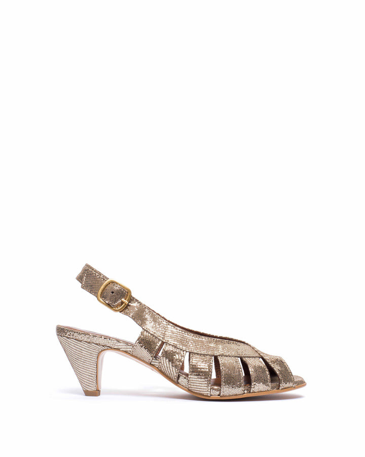 anonymous copenhagen Sophie 50 stiletto Lizard metallic goat Vintage champagne