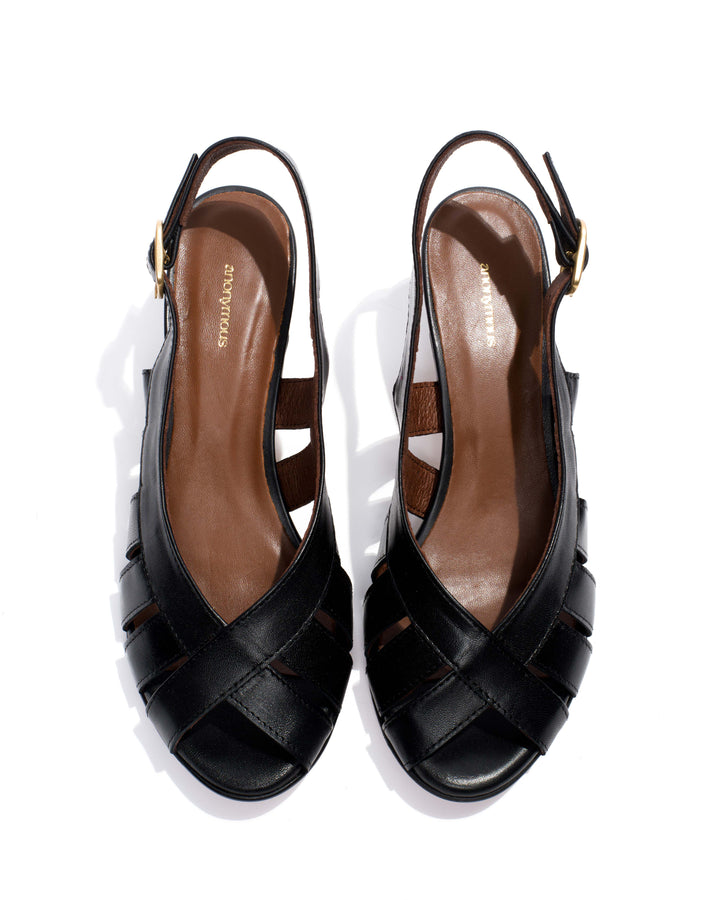 Anonymous Copenhagen Sophie 50 Stiletto Shiny Lamb Black