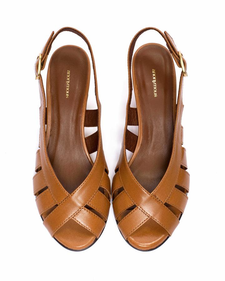 Anonymous Copenhagen Sophie 50 Stiletto Shiny Lamb Caramel